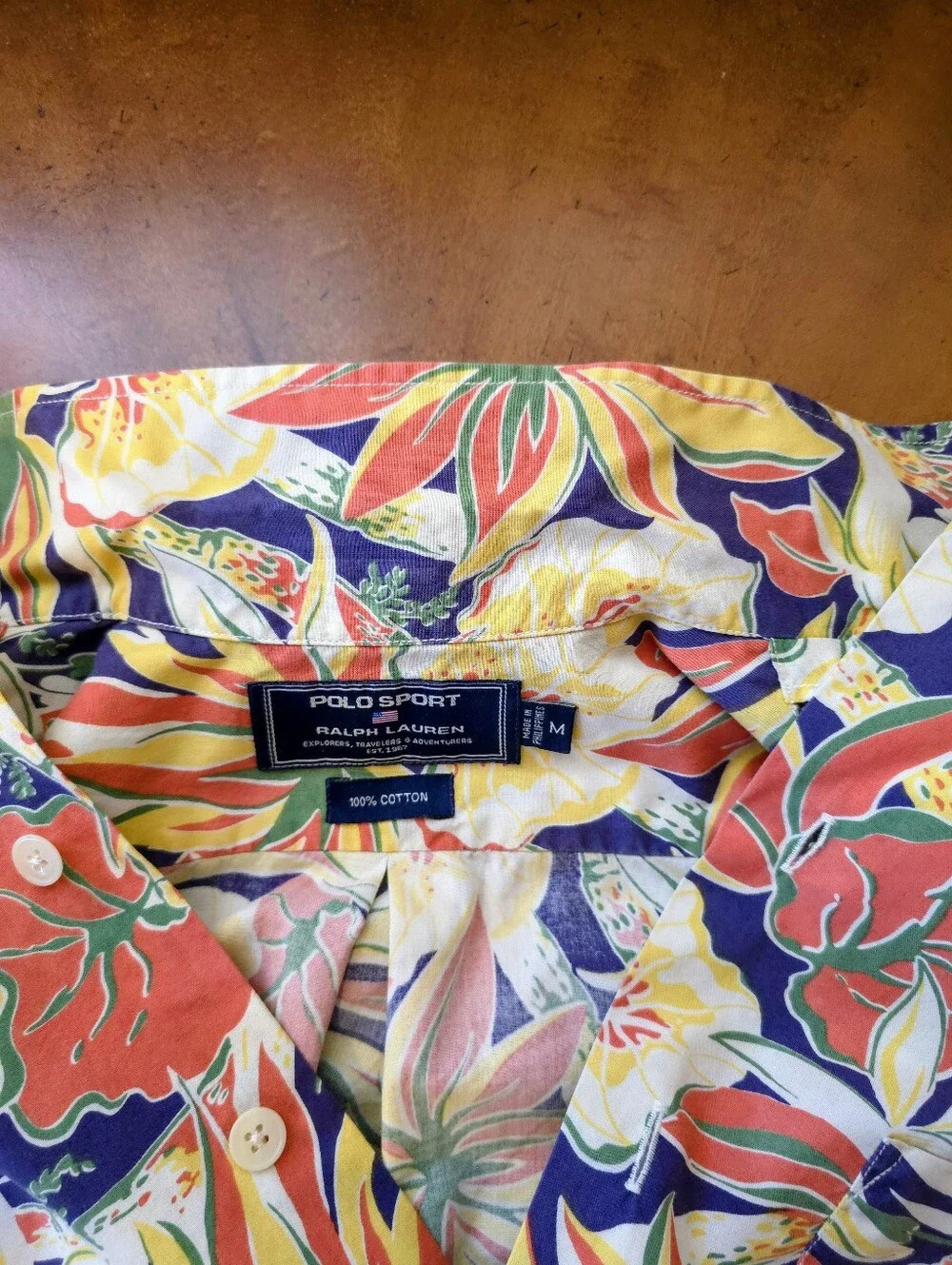Polo Sport (M) Camp Shirt Yellow/orange